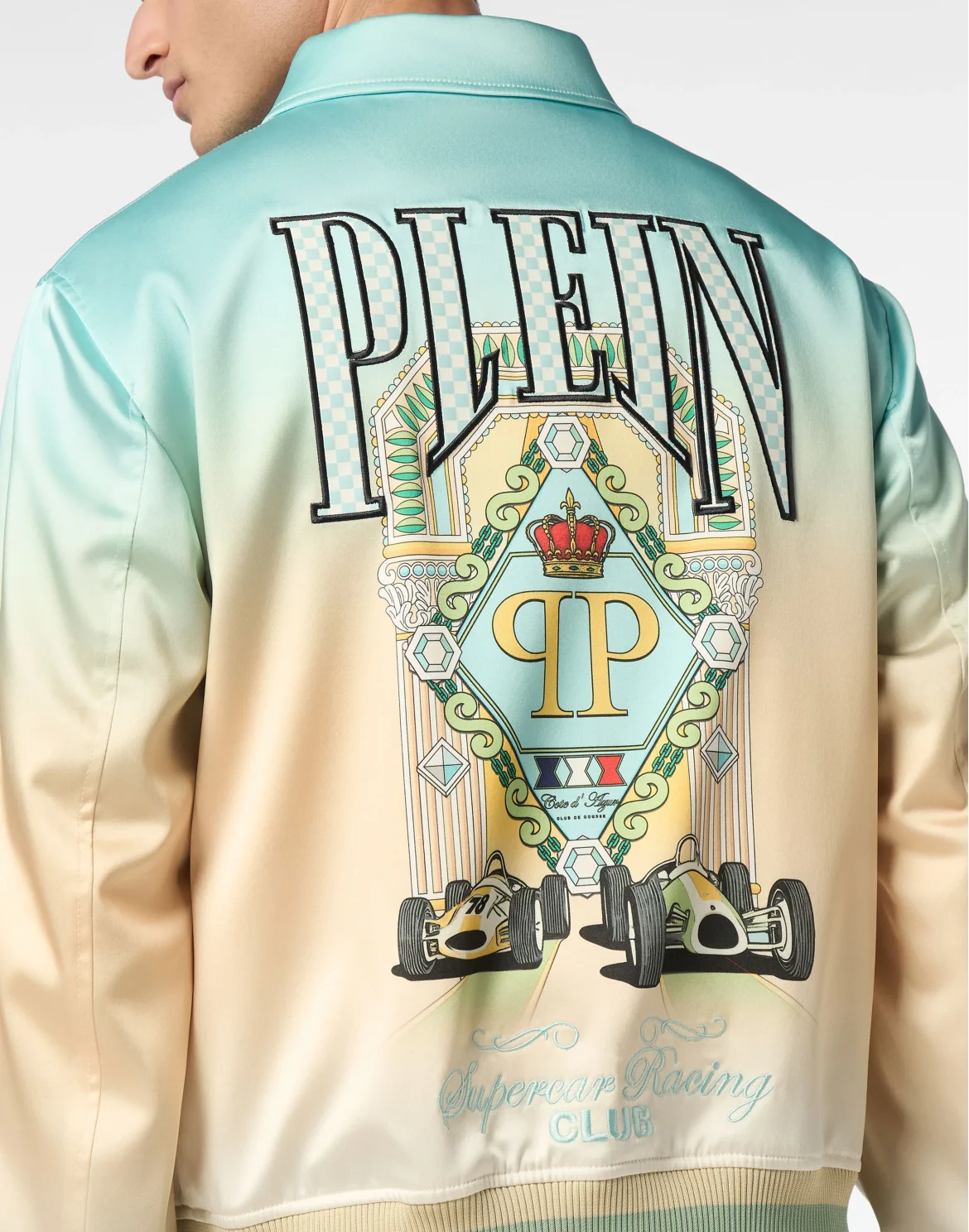Satin Coster Jacket Supercar Triumphal Arch, цвет: Мультиколор