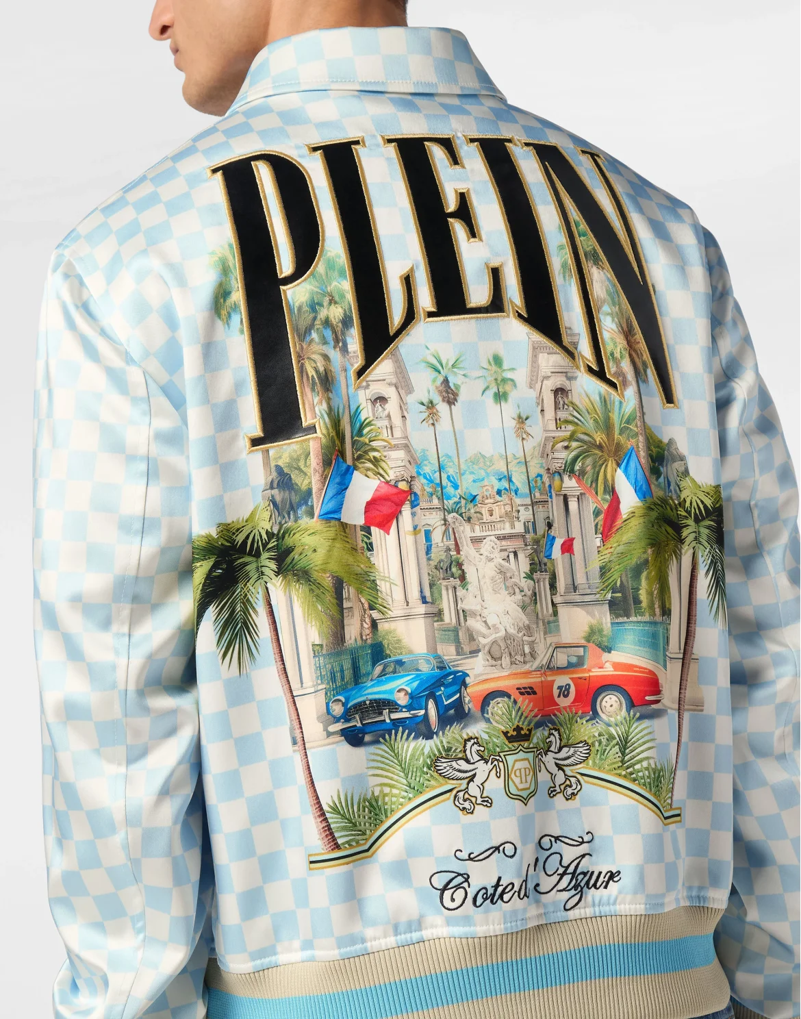 Satin Coster Jacket Supercars Checkered, цвет: Мультиколор