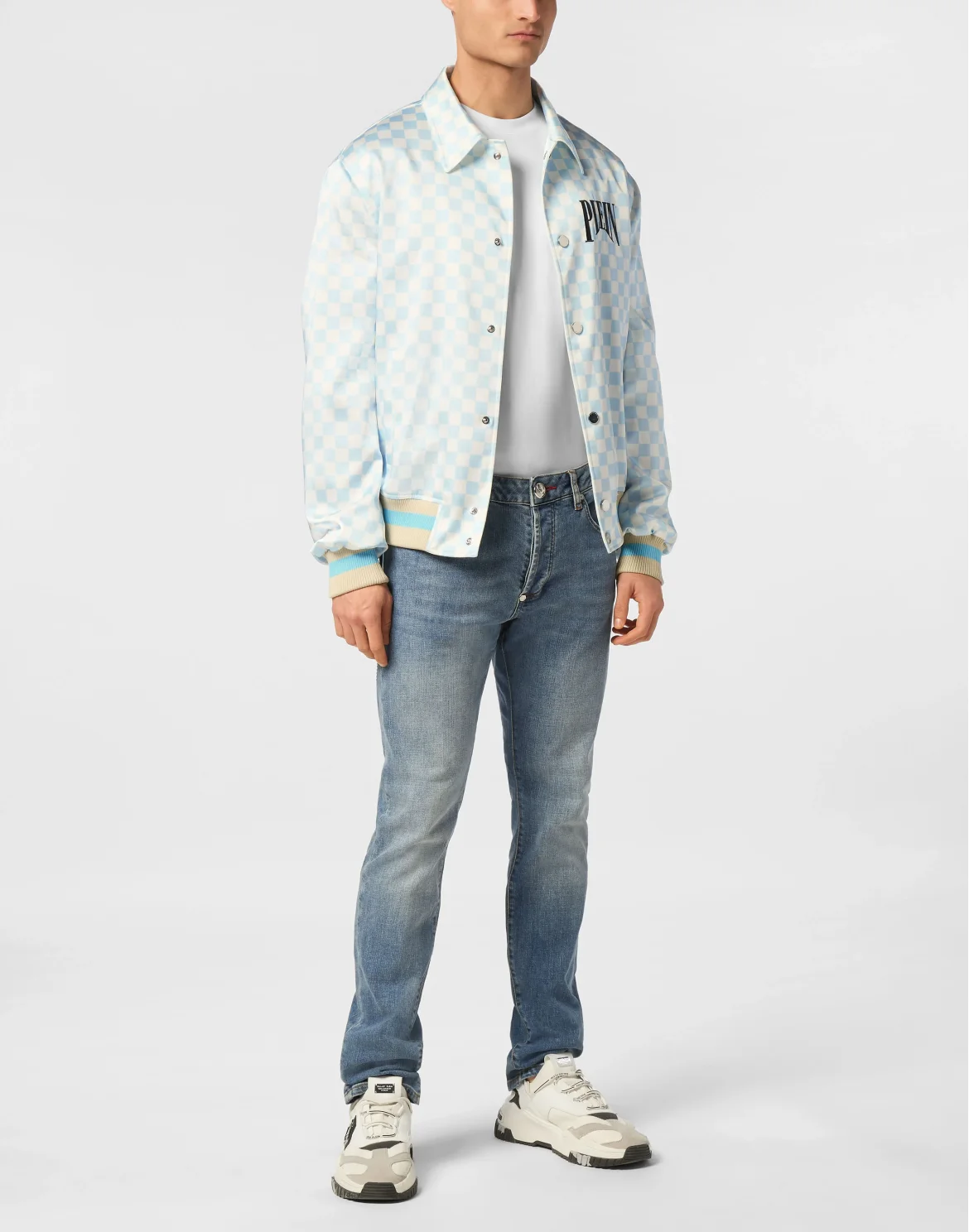 Satin Coster Jacket Supercars Checkered, цвет: Мультиколор