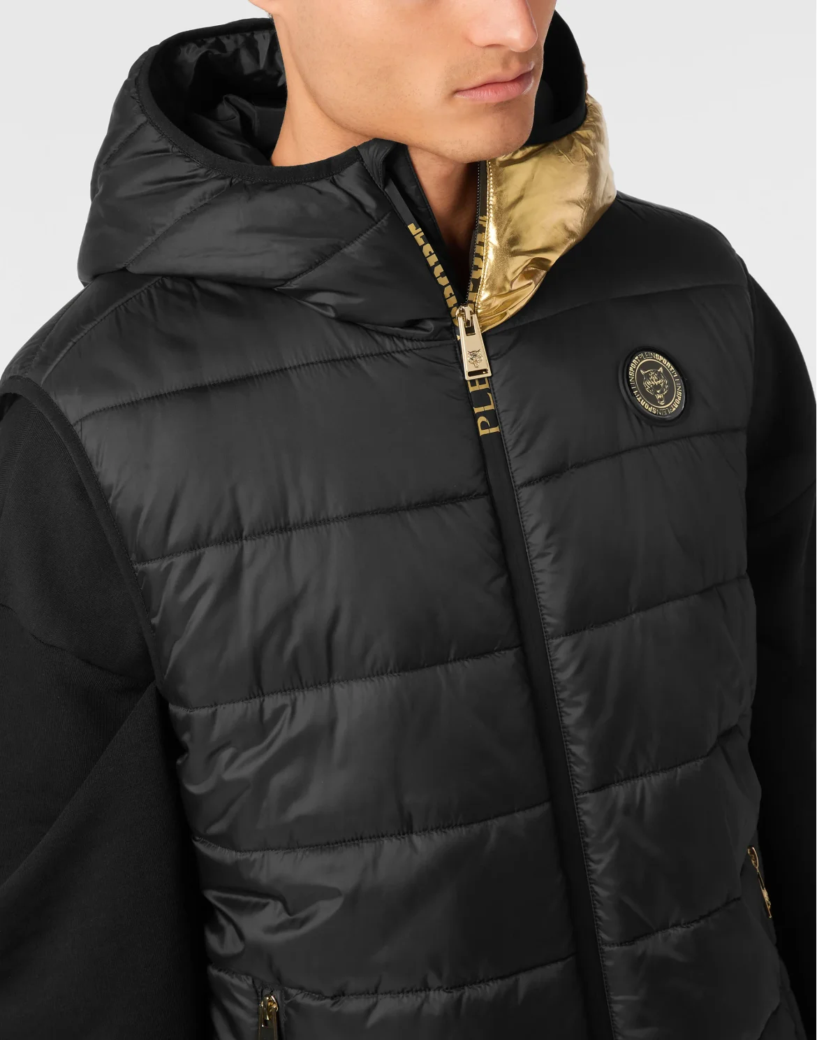 Vest Hoodie Laminated Scratch, цвет: Черный