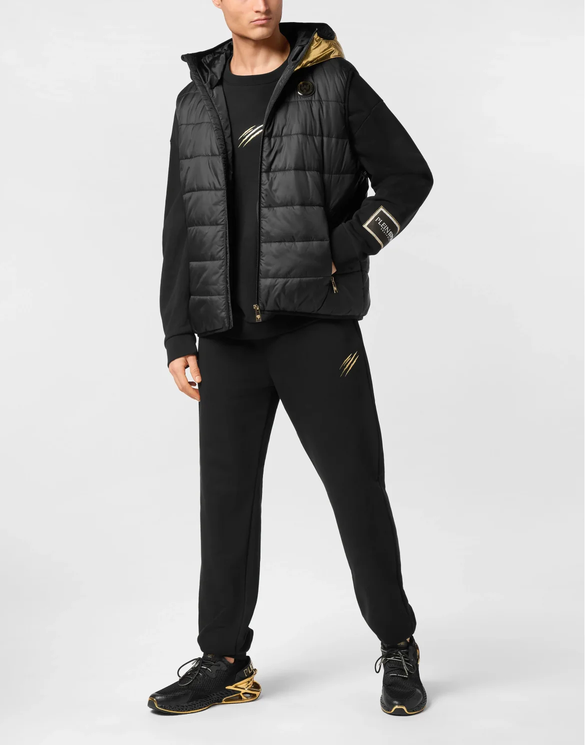 Vest Hoodie Laminated Scratch, цвет: Черный