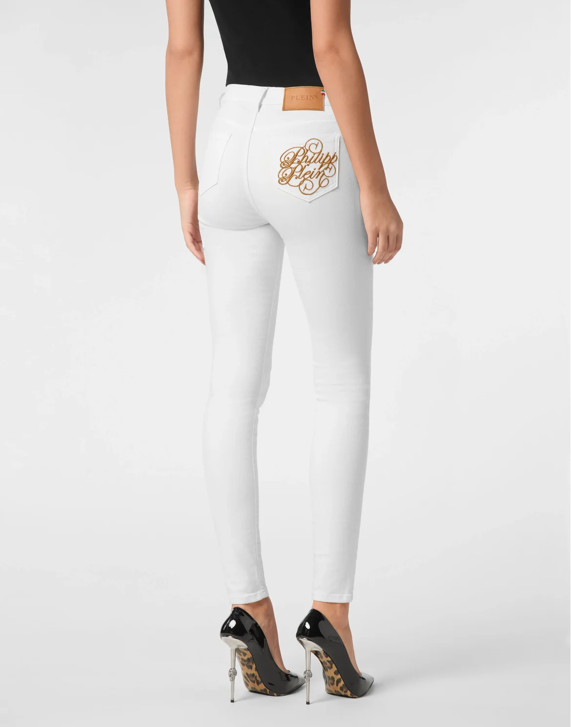 Denim High Waist Jegging Logo, цвет: Белый