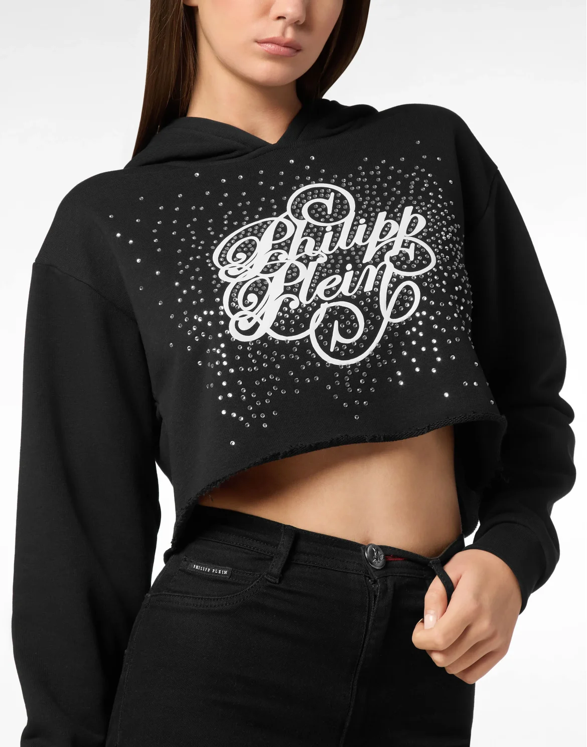 Hoodie sweatshirt Strass, цвет: Черный