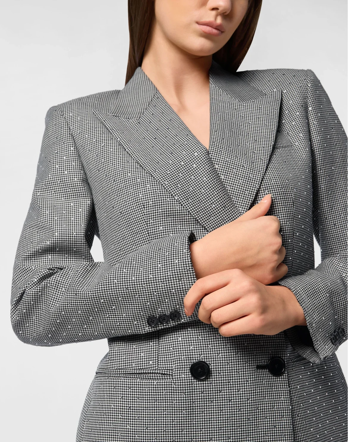 Blazer Regular Gold Fit Pied de Poule, цвет: Черный