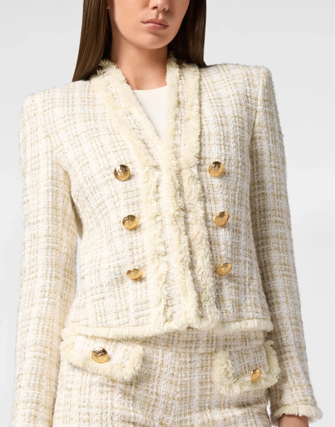 Tweed Bolero Blazer, цвет: Белый