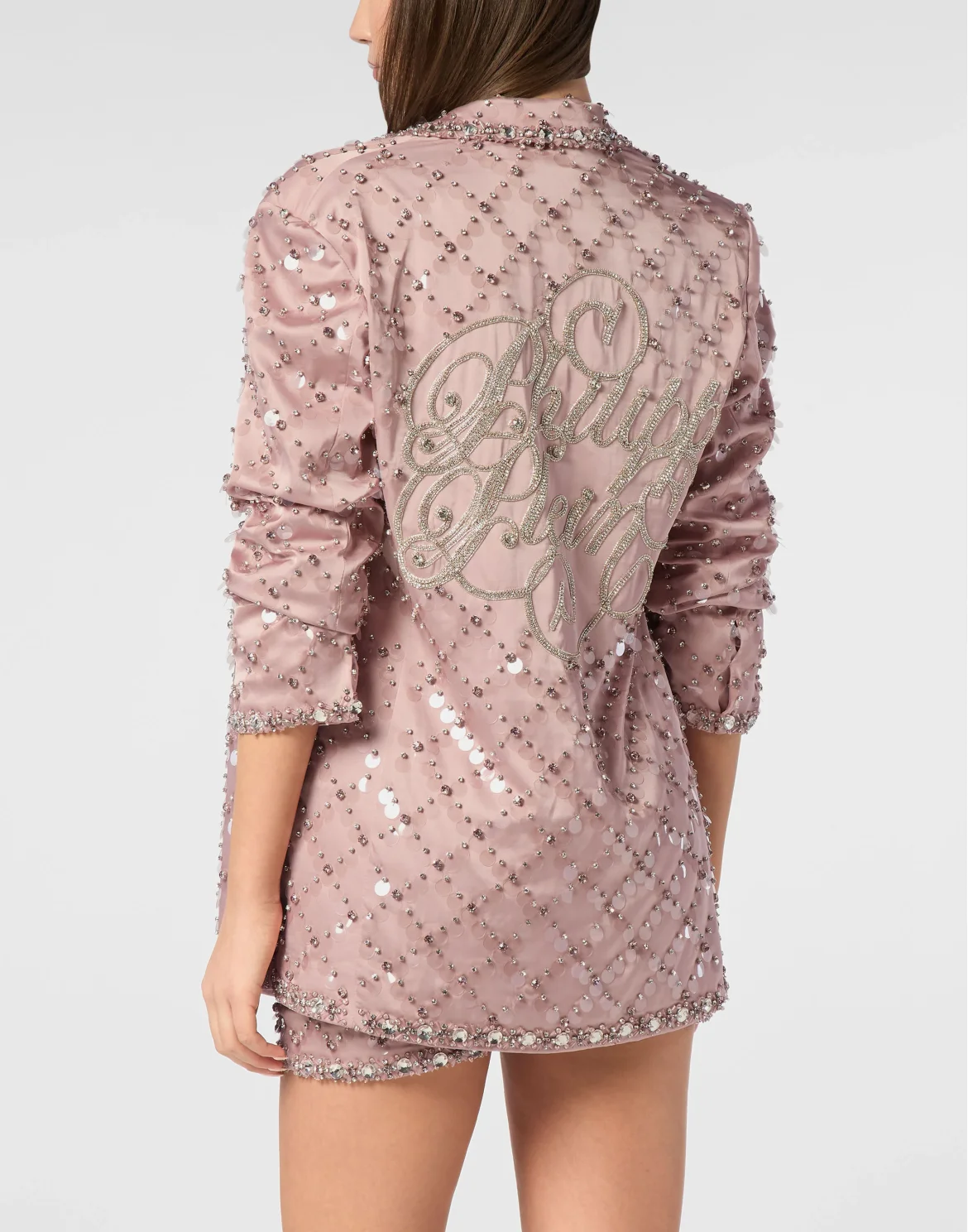 Blazer Boyfriend Fit Plein Paillettes, цвет: Розовый