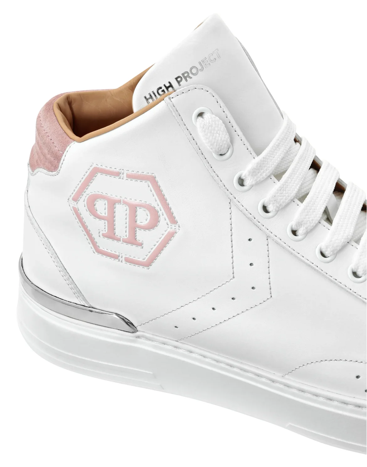 Leather Mid-Top Sneakers Hexagon, цвет: Розовый