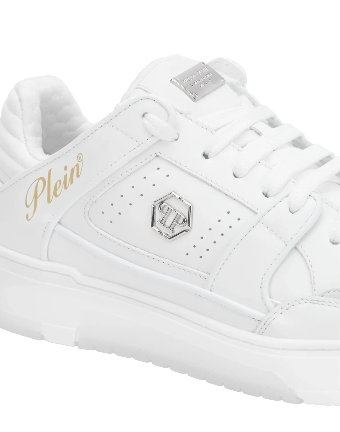 Mix Leather Lo-Top Sneakers Hexagon, цвет: Белый