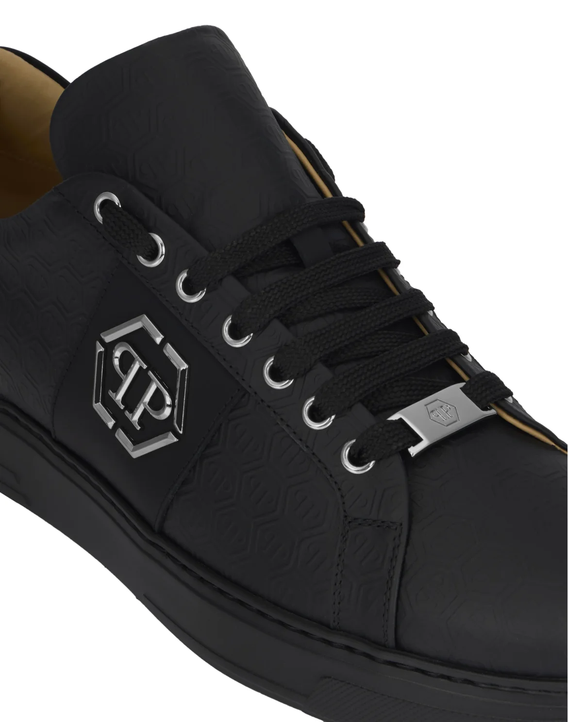 Leather Sneakears Low Top Monogram, цвет: Черный