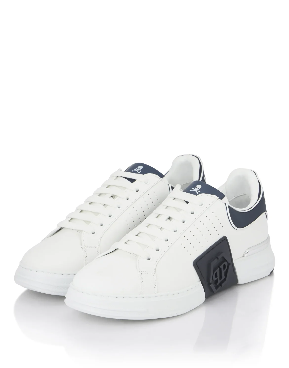 Nappa Leather Sneakers Low Top Hexagon, цвет: Белый