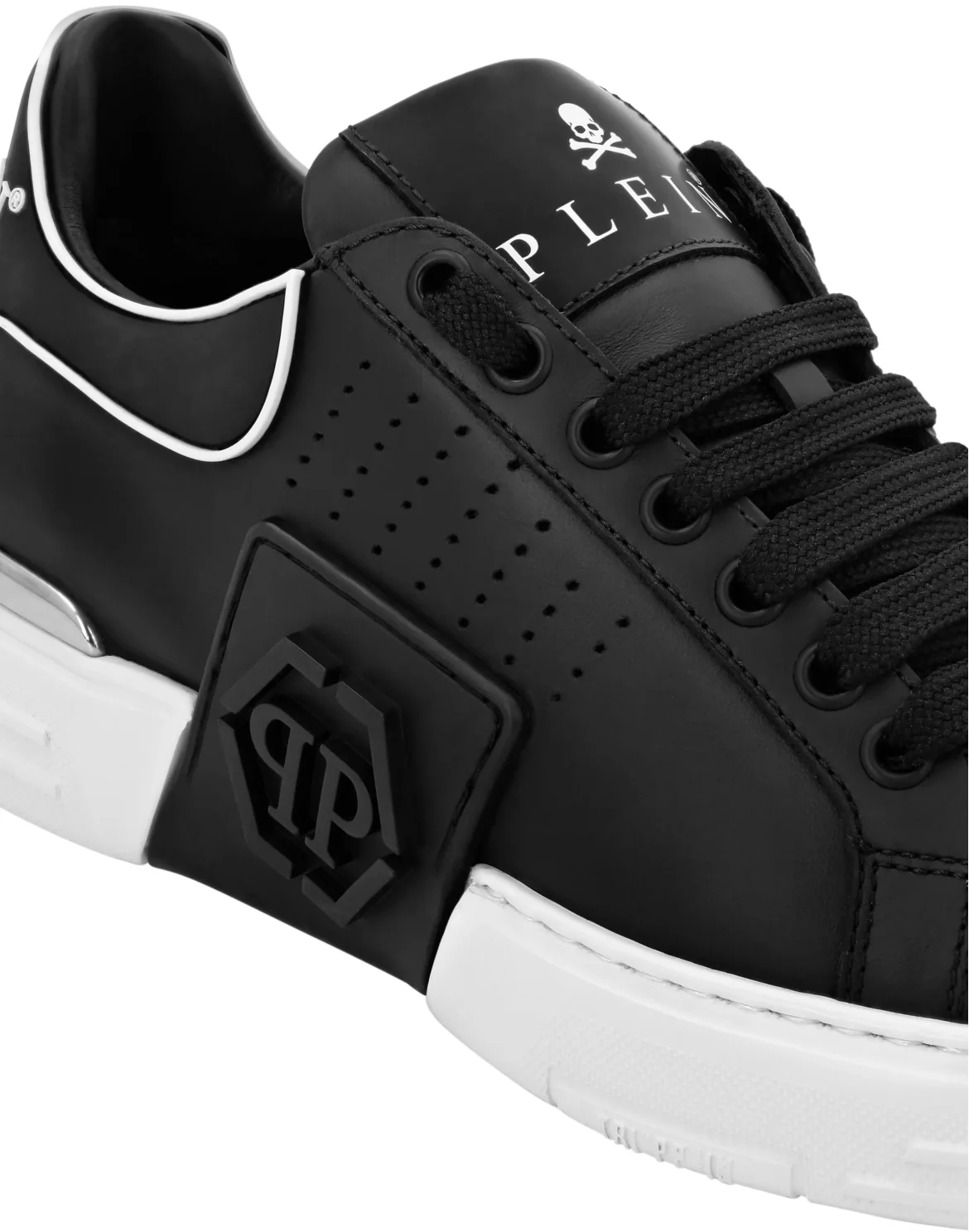 Nappa Leather Sneakers Low Top Hexagon, цвет: Черный