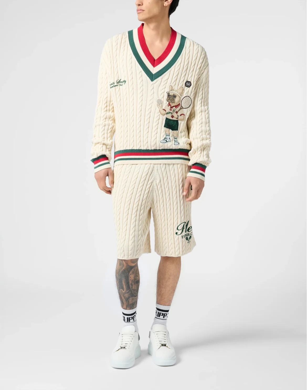 V-Neck Pullover Plein Tennis, цвет: Бежевый