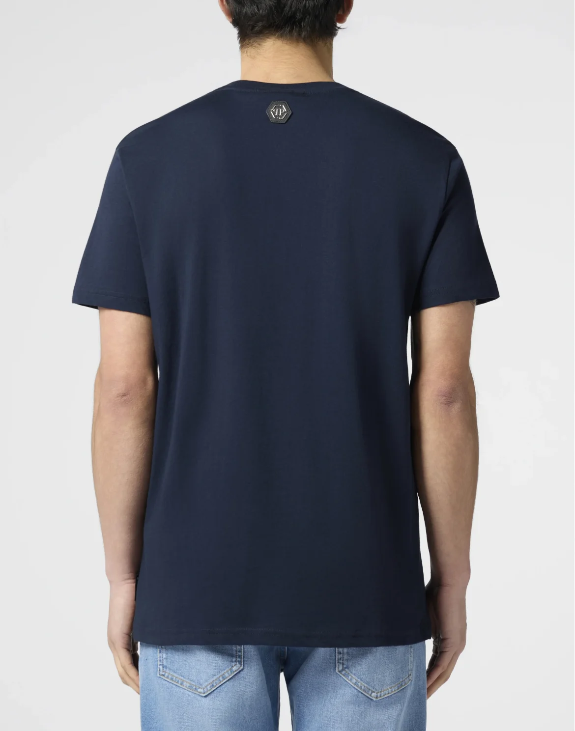 Round Neck T-Shirt Ice Cream Dollar Patch, цвет: Синий