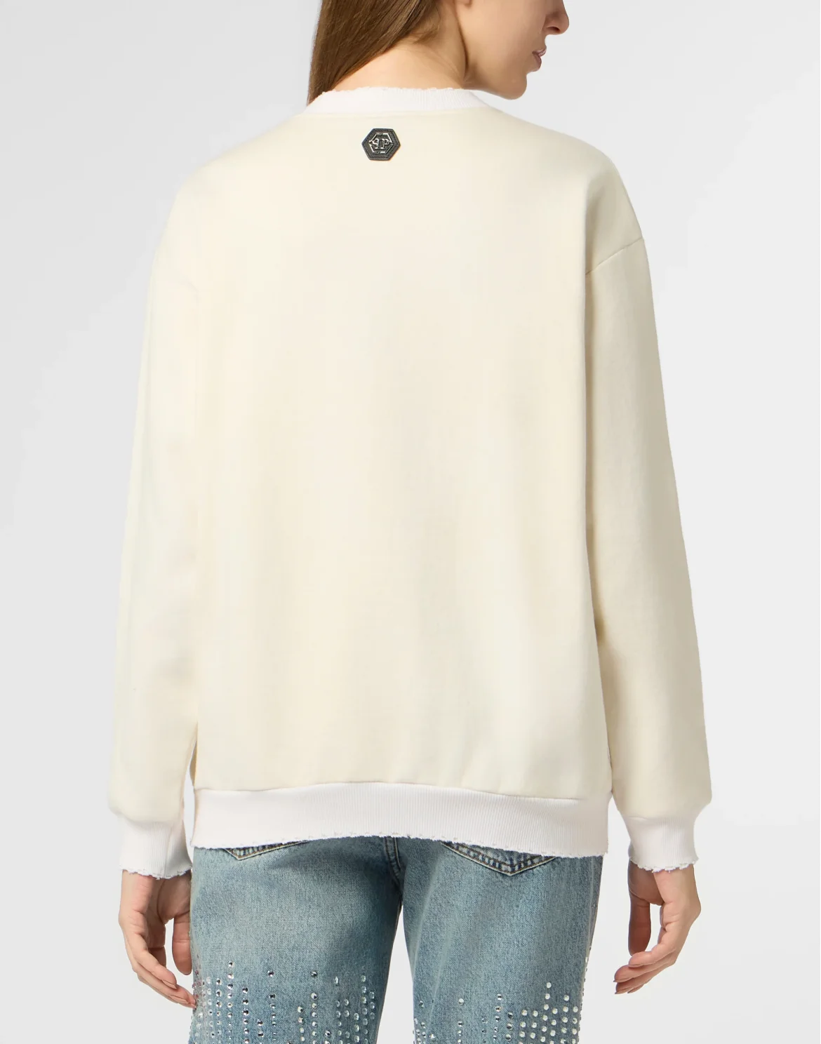 Washed Sweatshirt Tennis Society Strass, цвет: Бежевый
