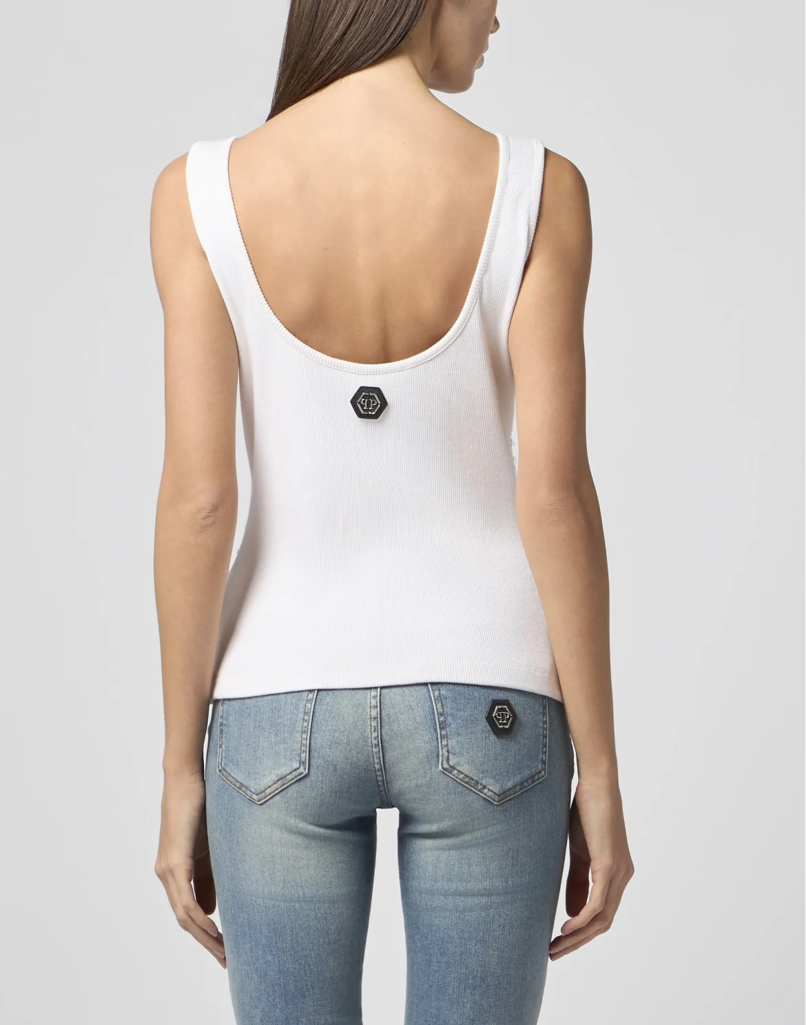 Tank Top Rhomb Flower Strass, цвет: Бежевый