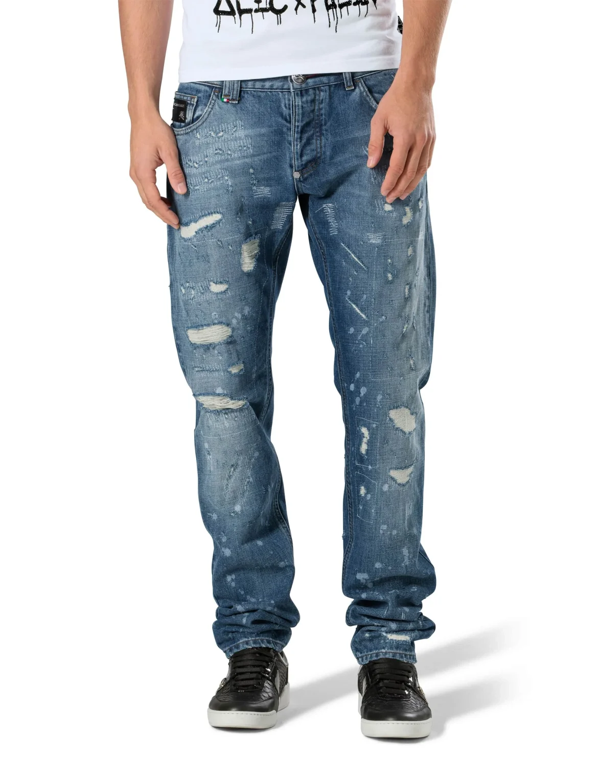Straight Cut "Shot denim", цвет: Синий