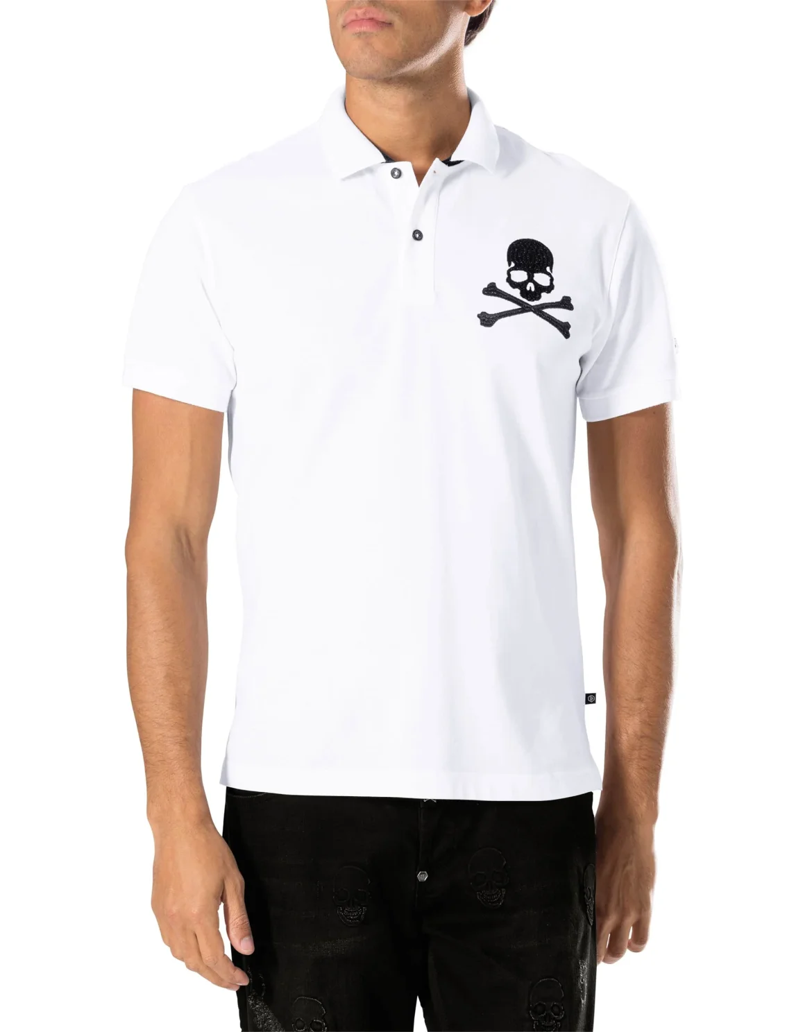 Slim Fit Polo shirt SS "Double colors", цвет: Белый