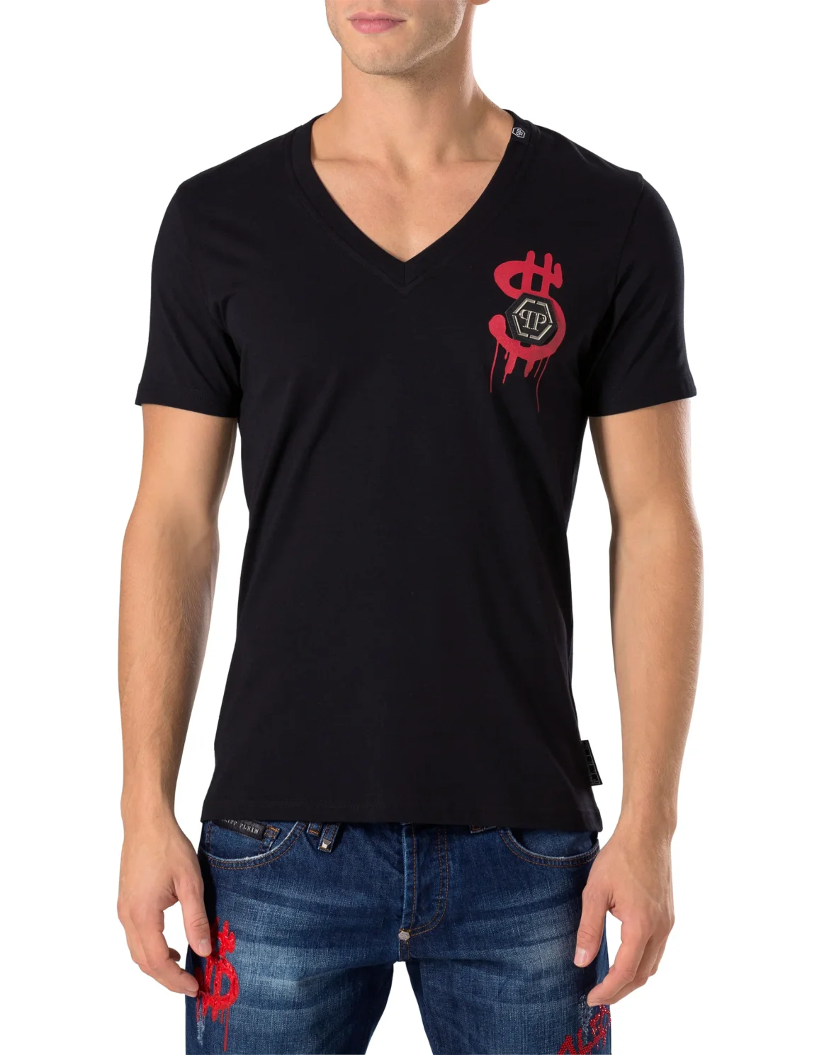T-shirt V-Neck SS "Bis Monopoli", цвет: Черный