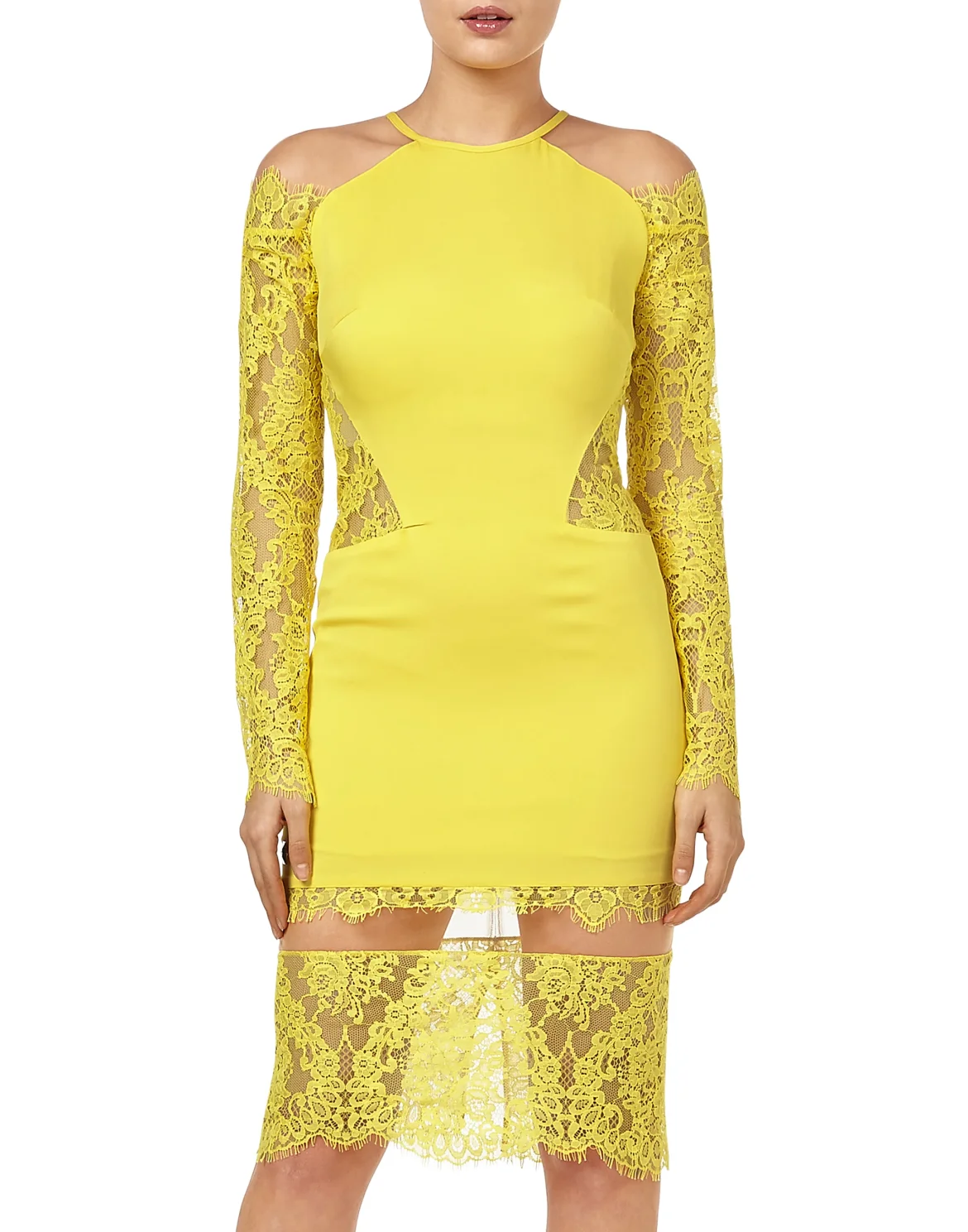 Short Dress "Laced Lack", цвет: Желтый
