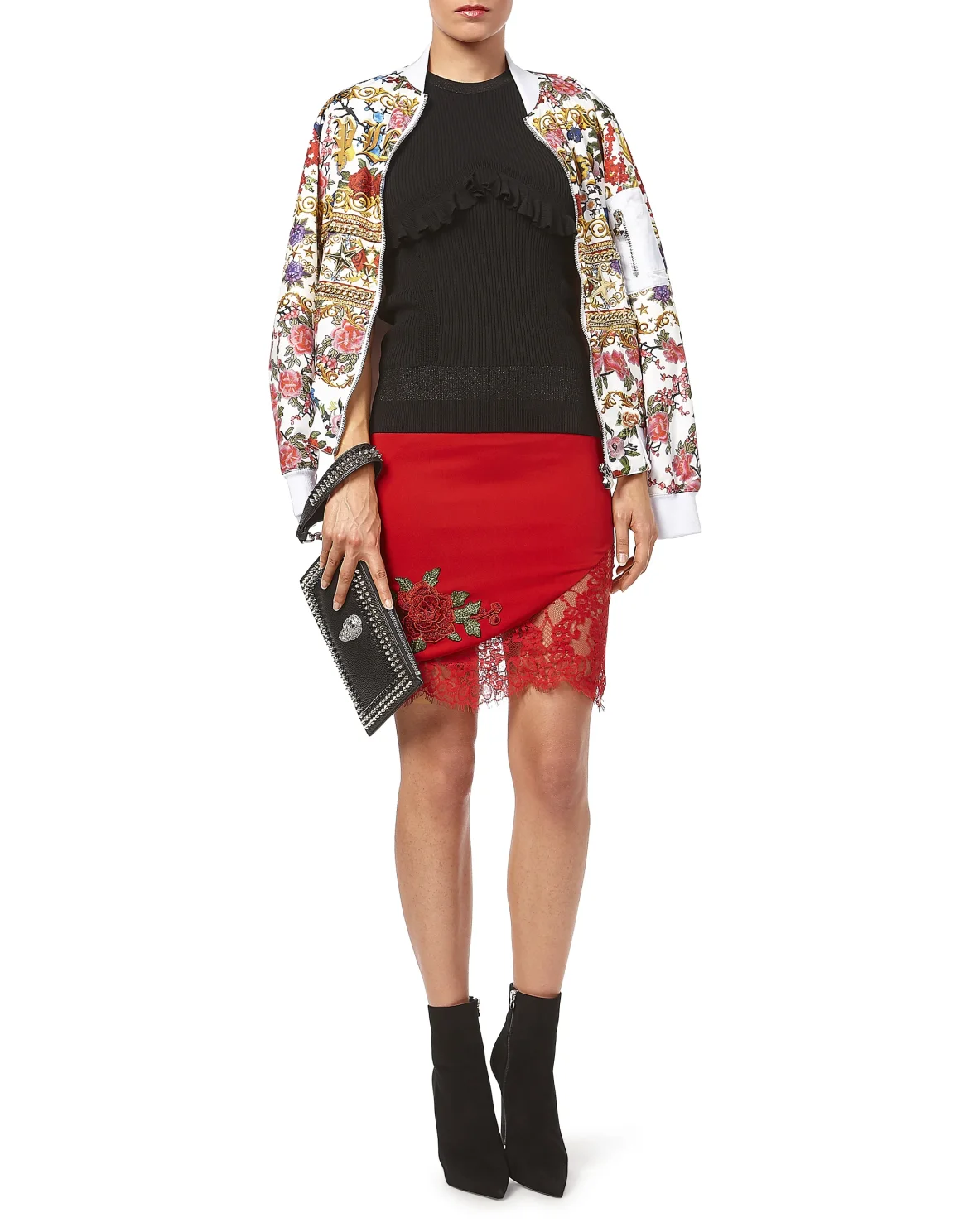 Short Skirt "Pizzo Sea", цвет: Красный