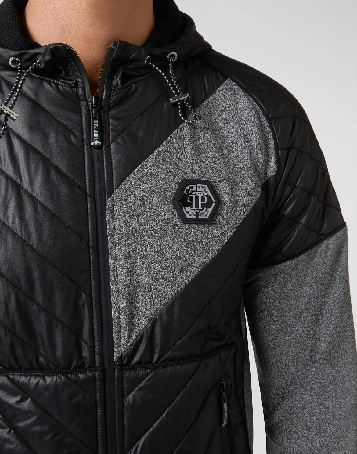 Hoodie Sweatjacket  Geometric, цвет: Серый
