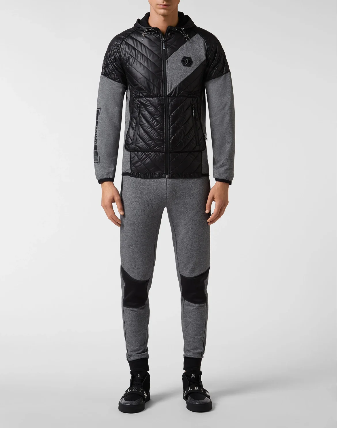 Hoodie Sweatjacket  Geometric, цвет: Серый