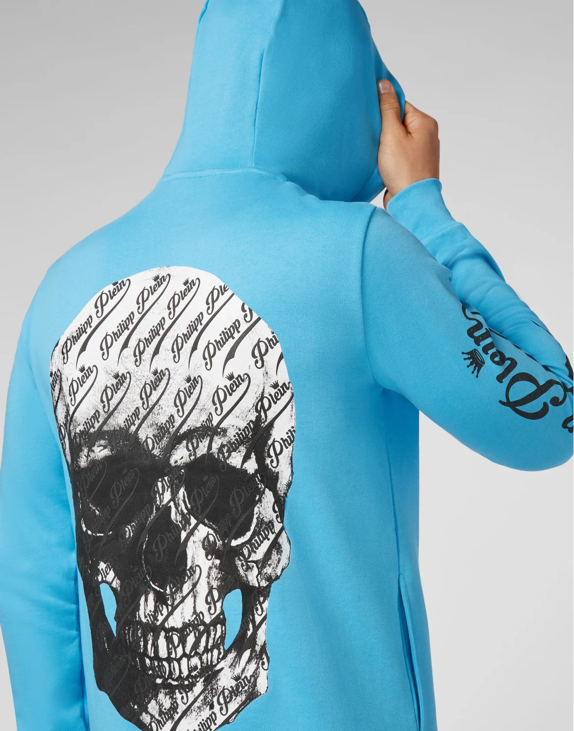 Hoodie Sweatjacket Allover skull, цвет: Голубой