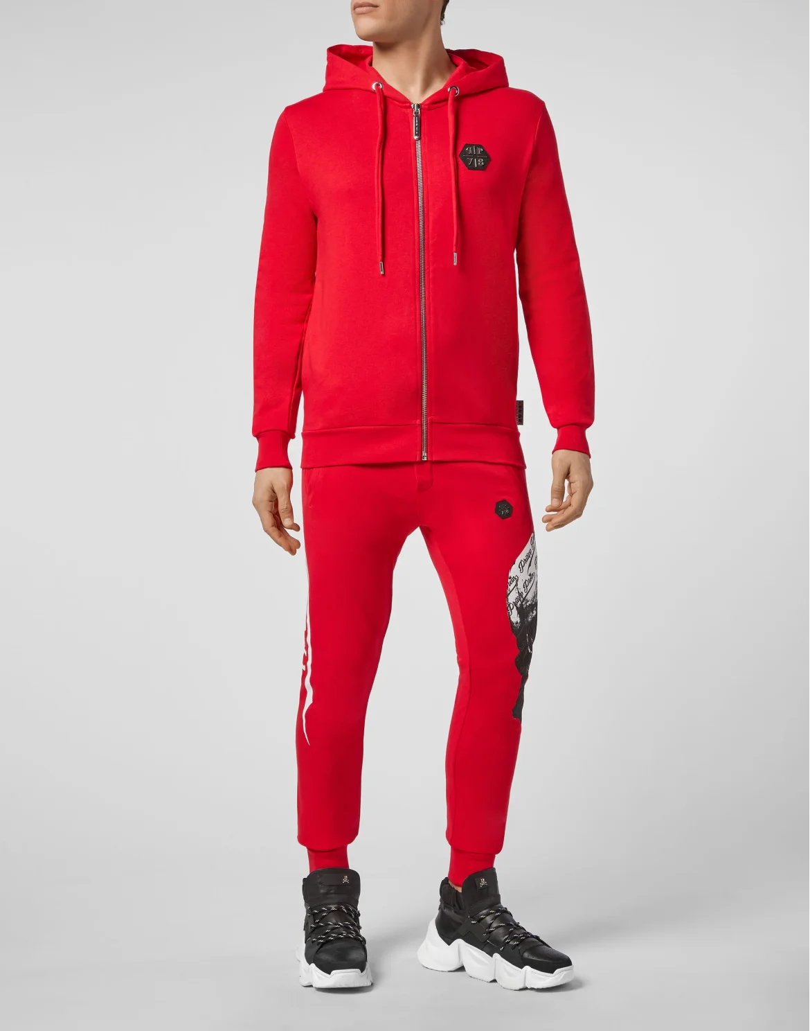 Hoodie Sweatjacket Allover skull, цвет: Красный