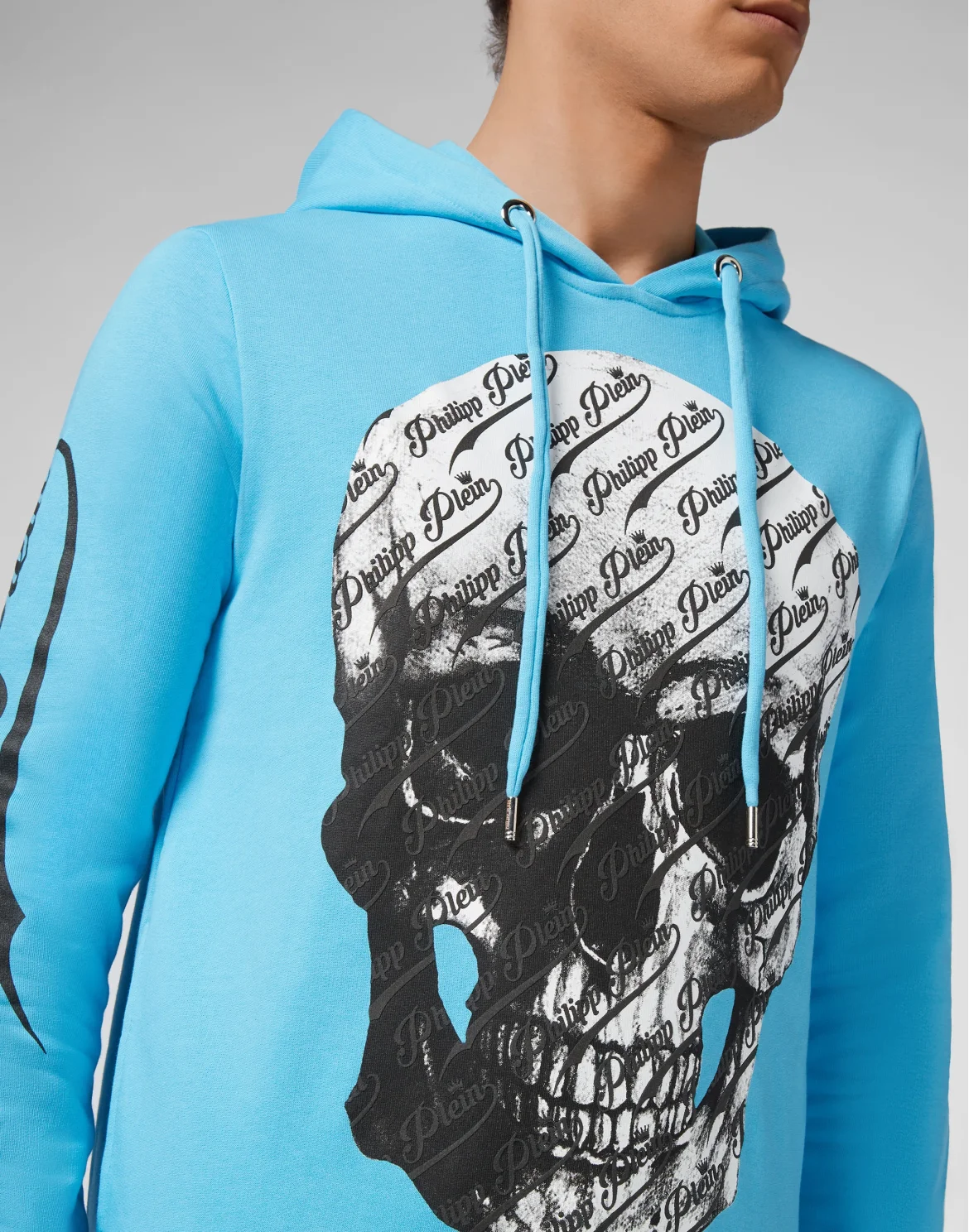 Hoodie sweatshirt Allover skull, цвет: Голубой