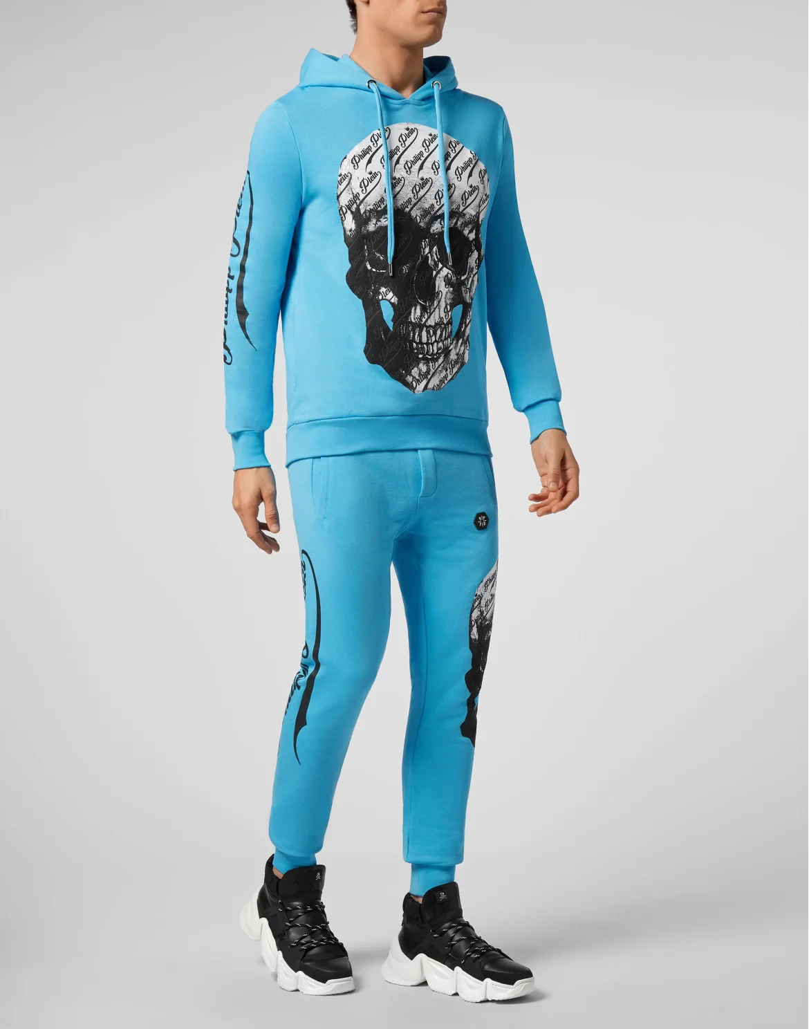Hoodie sweatshirt Allover skull, цвет: Голубой