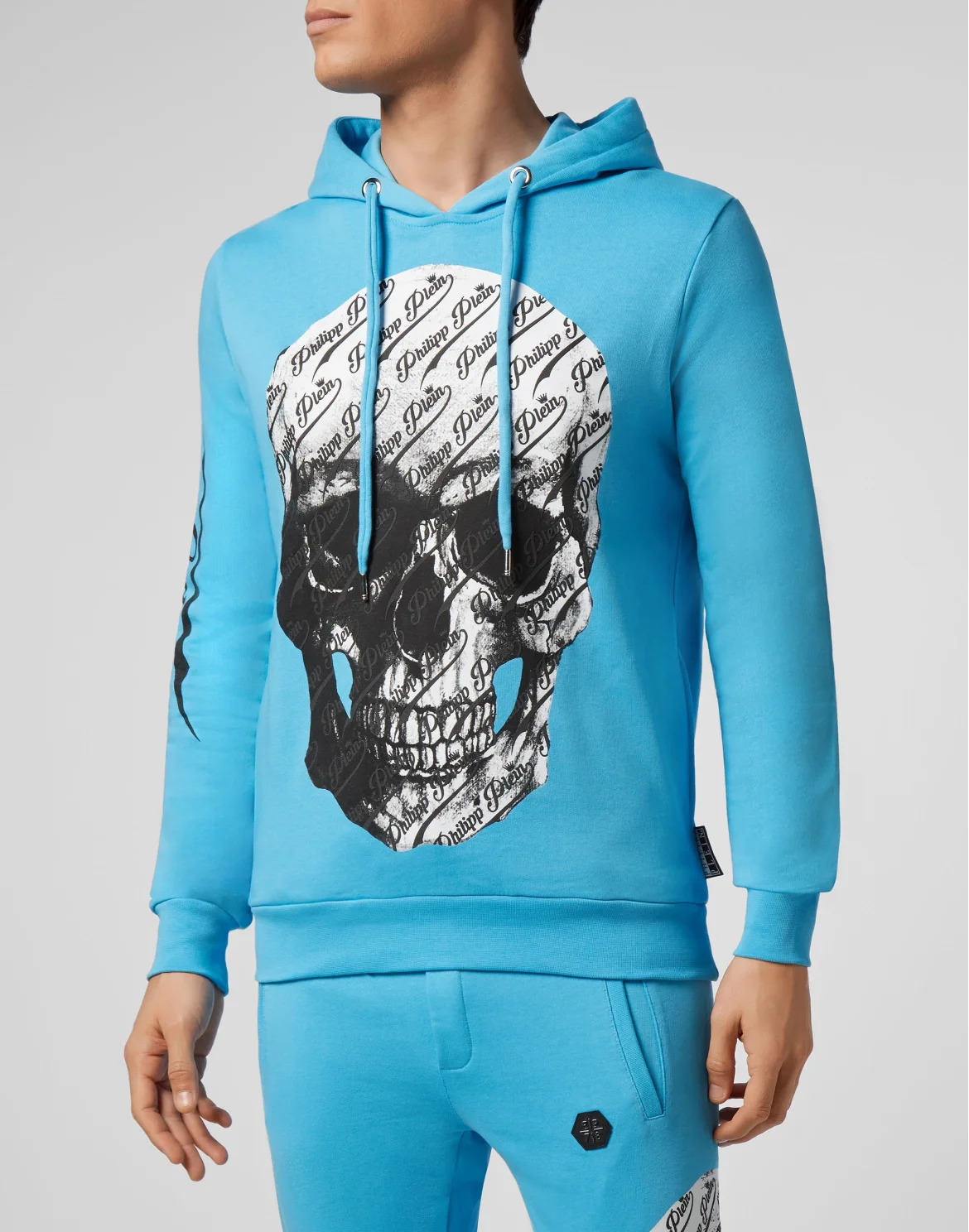 Hoodie sweatshirt Allover skull, цвет: Голубой