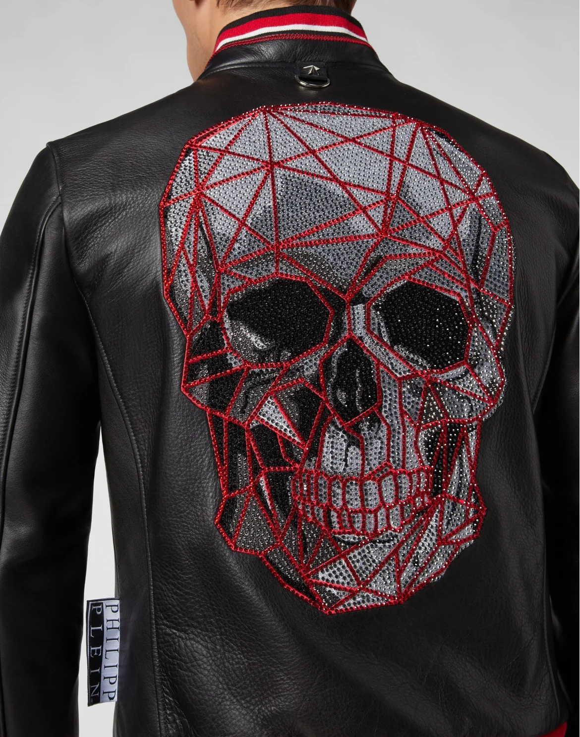 Leather Bomber Skull, цвет: Черный