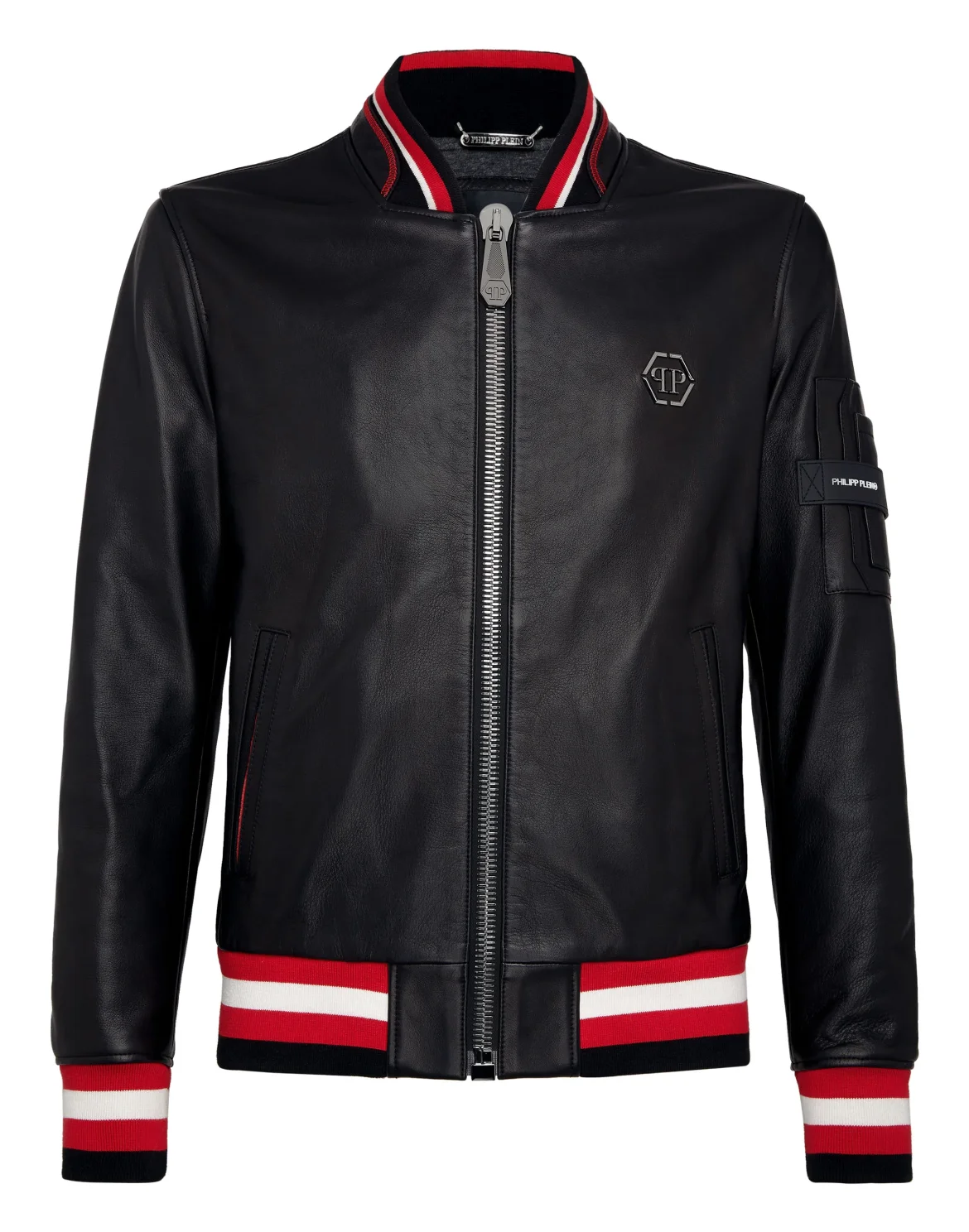 Leather Bomber Skull, цвет: Черный