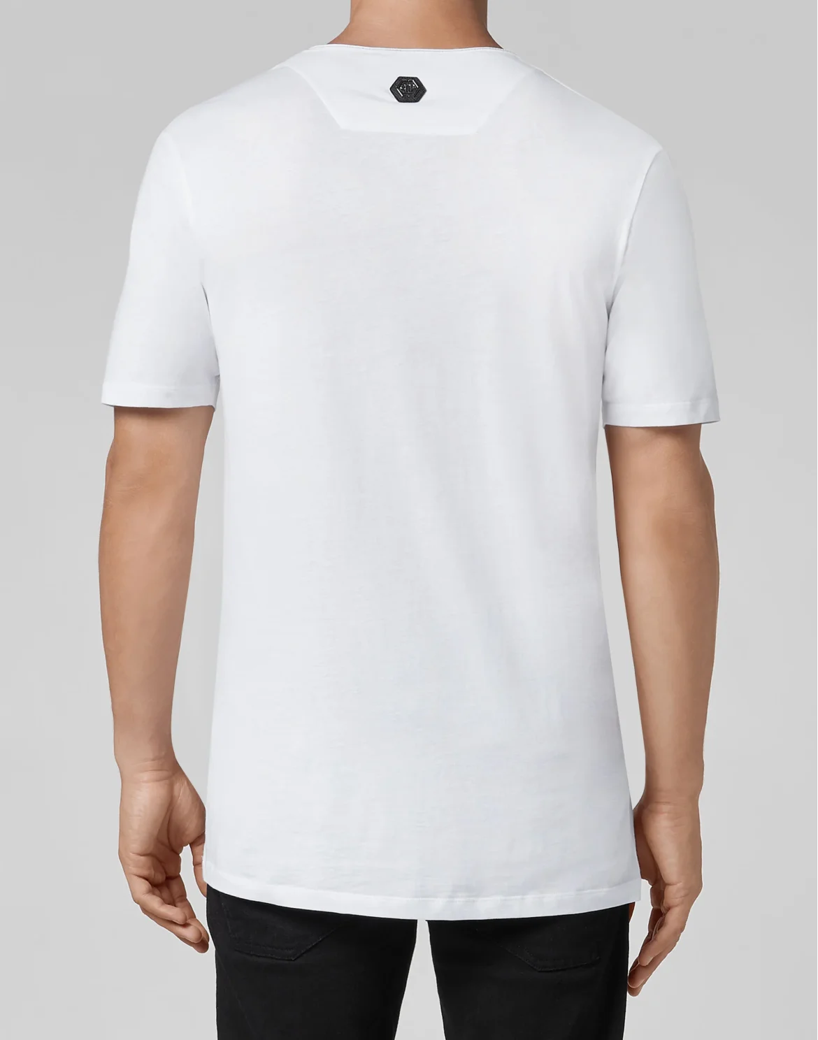 T-shirt Black Cut Round Neck Dollar, цвет: Белый