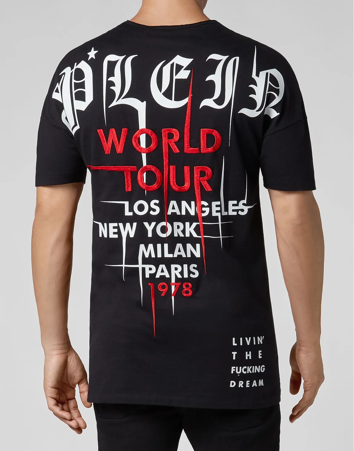 T-shirt Black Cut Round Neck Gothic Plein, цвет: Черный