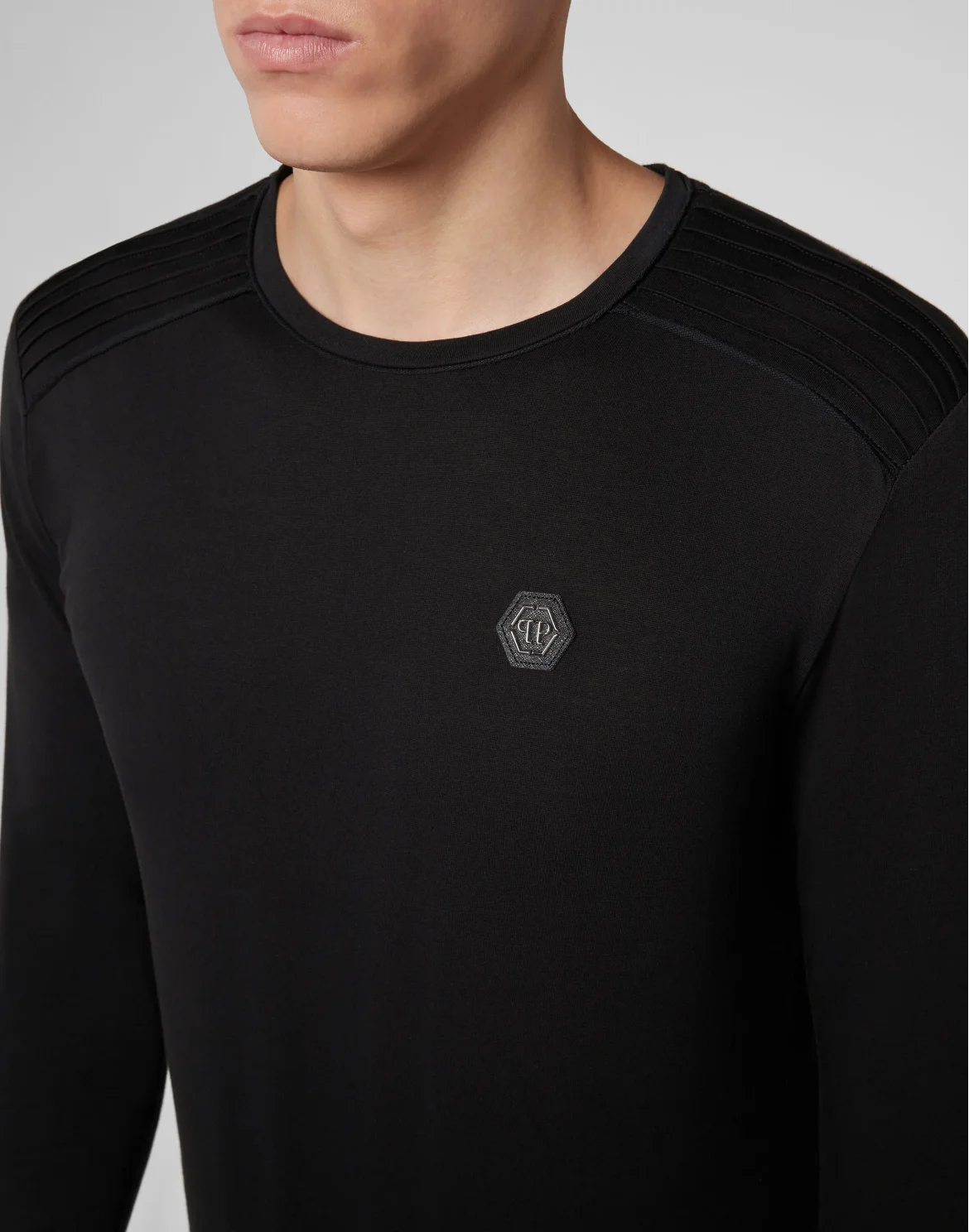 T-shirt Round Neck LS Statement, цвет: Черный