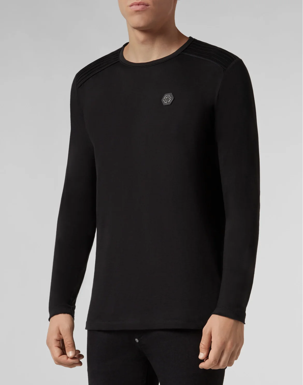 T-shirt Round Neck LS Statement, цвет: Черный
