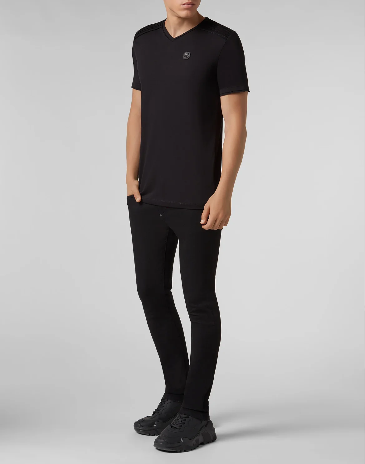 T-shirt V-Neck SS Statement, цвет: Черный