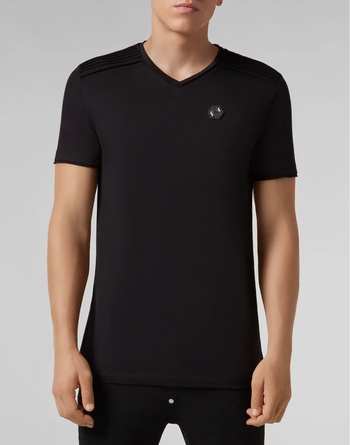 T-shirt V-Neck SS Statement, цвет: Черный