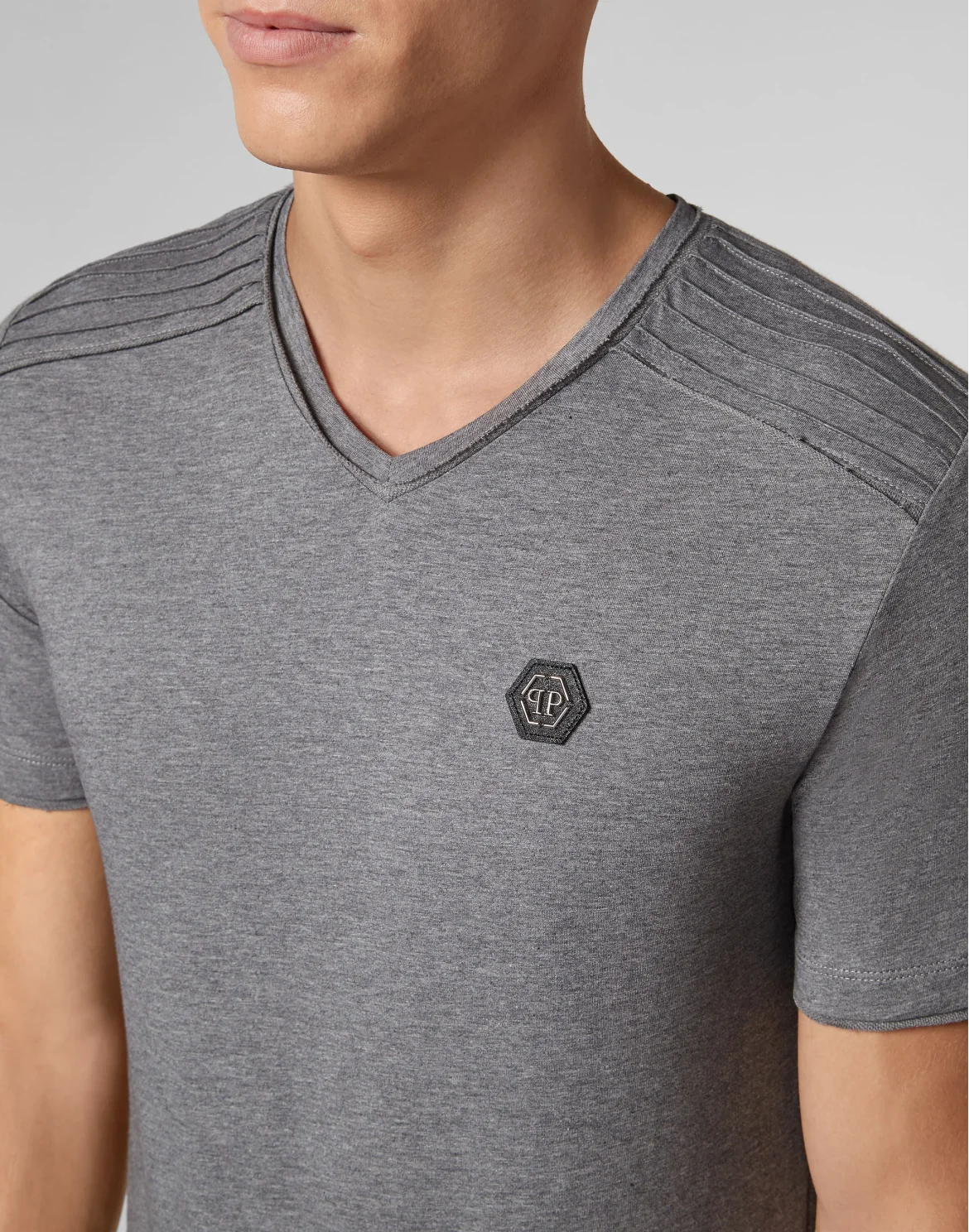 T-shirt V-Neck SS Statement, цвет: Серый