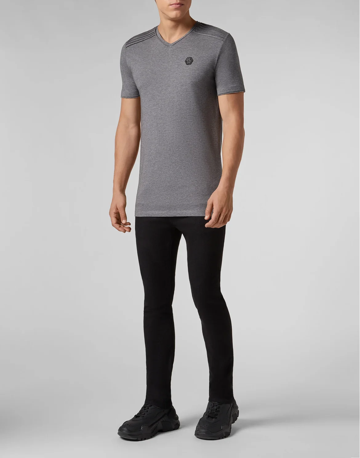 T-shirt V-Neck SS Statement, цвет: Серый