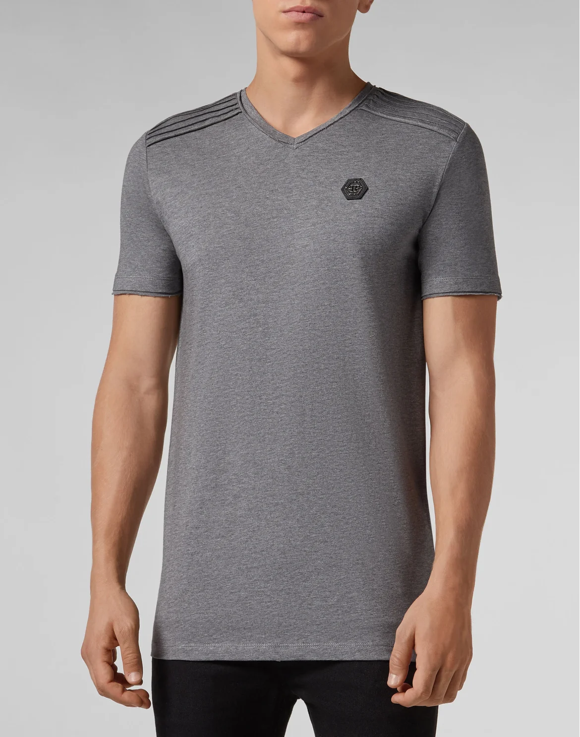 T-shirt V-Neck SS Statement, цвет: Серый