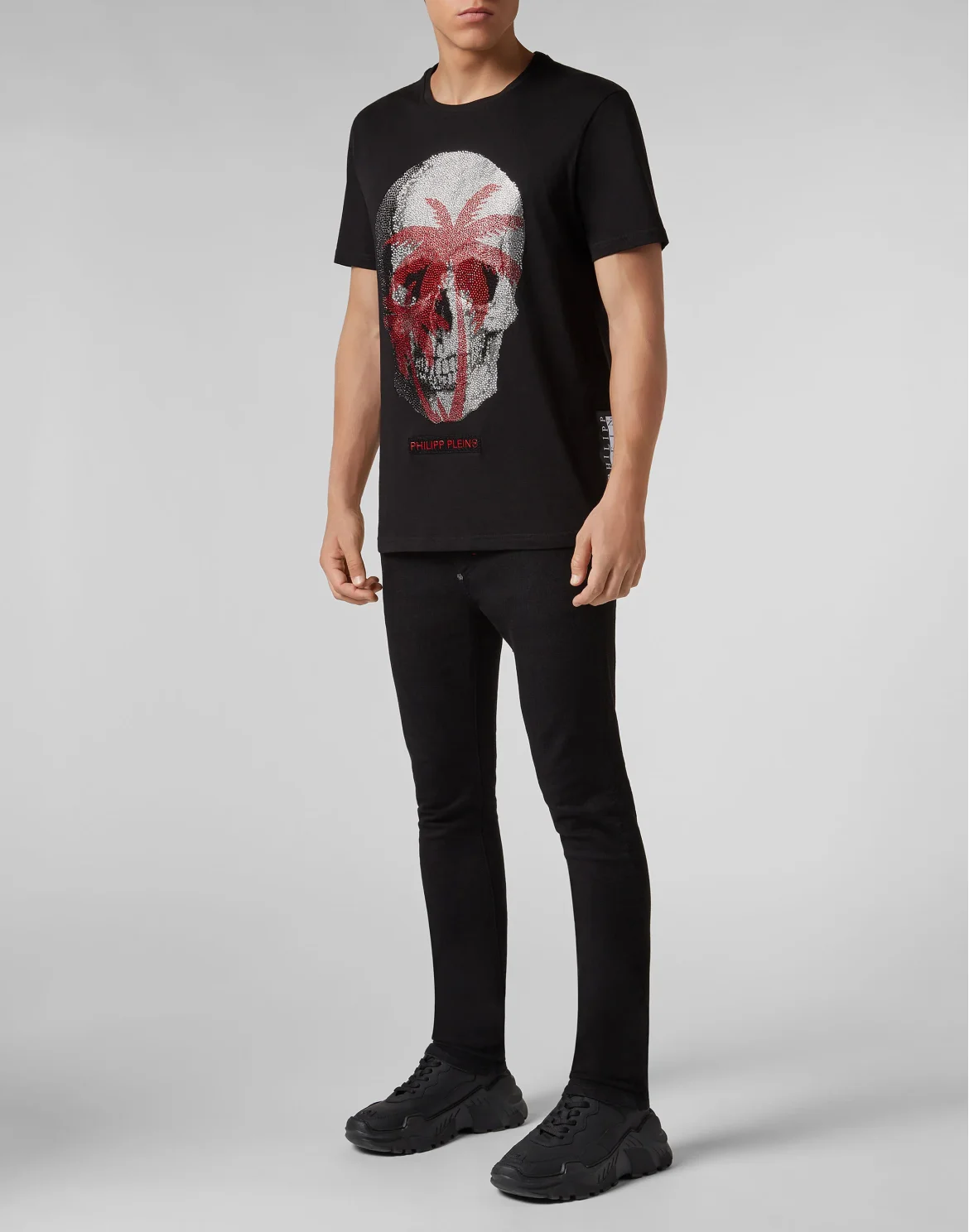 T-shirt Platinum Cut Round Neck Aloha Plein, цвет: Черный