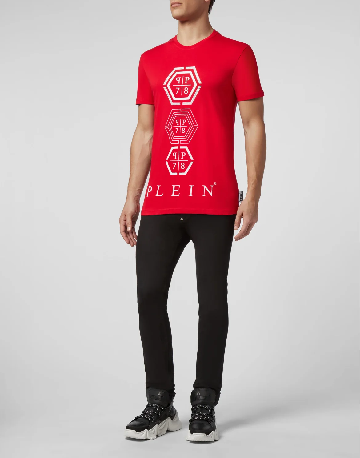T-shirt Round Neck SS Hexagonal, цвет: Красный