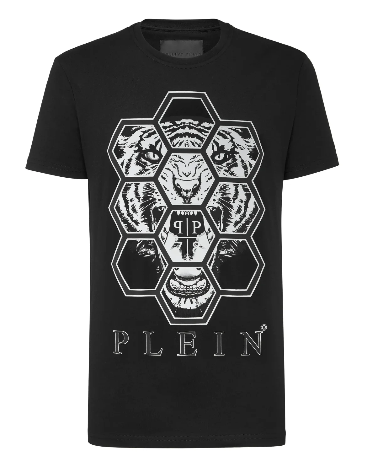 T-shirt Round Neck SS Hexagon tiger, цвет: Черный