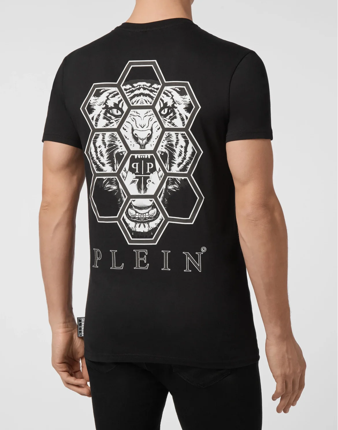 T-shirt V-Neck SS Hexagon tiger, цвет: Черный