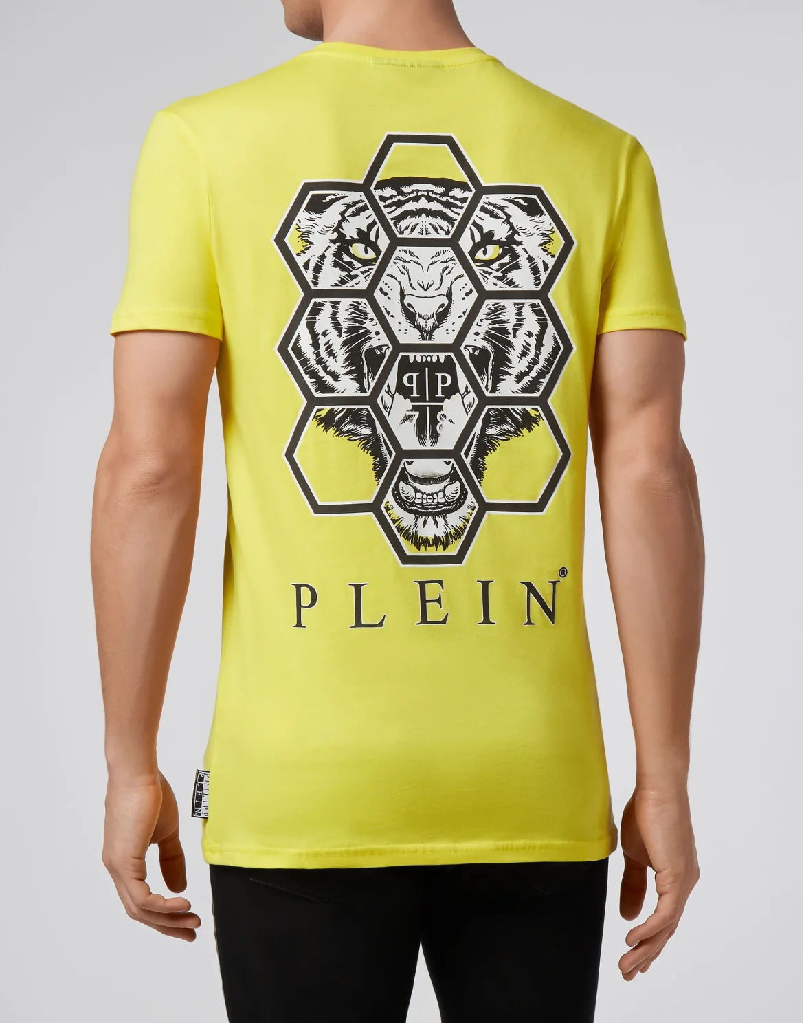 T-shirt V-Neck SS Hexagon tiger, цвет: Желтый