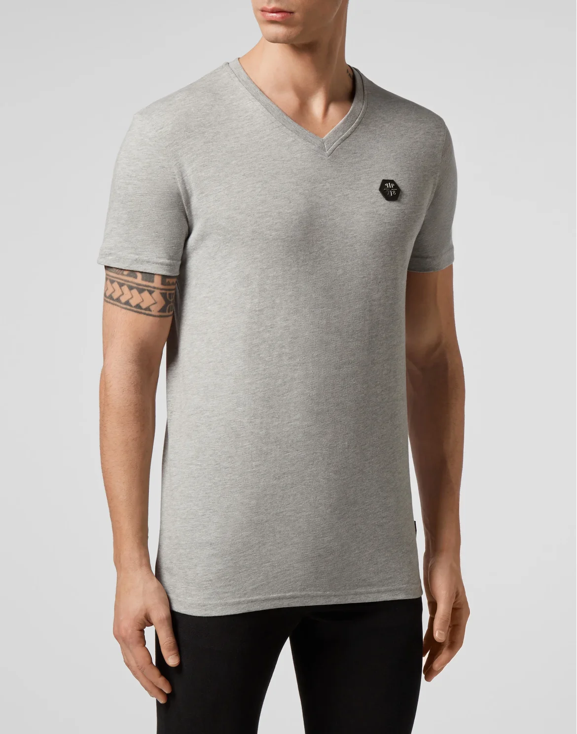 T-shirt V-Neck SS Hexagon tiger, цвет: Серый