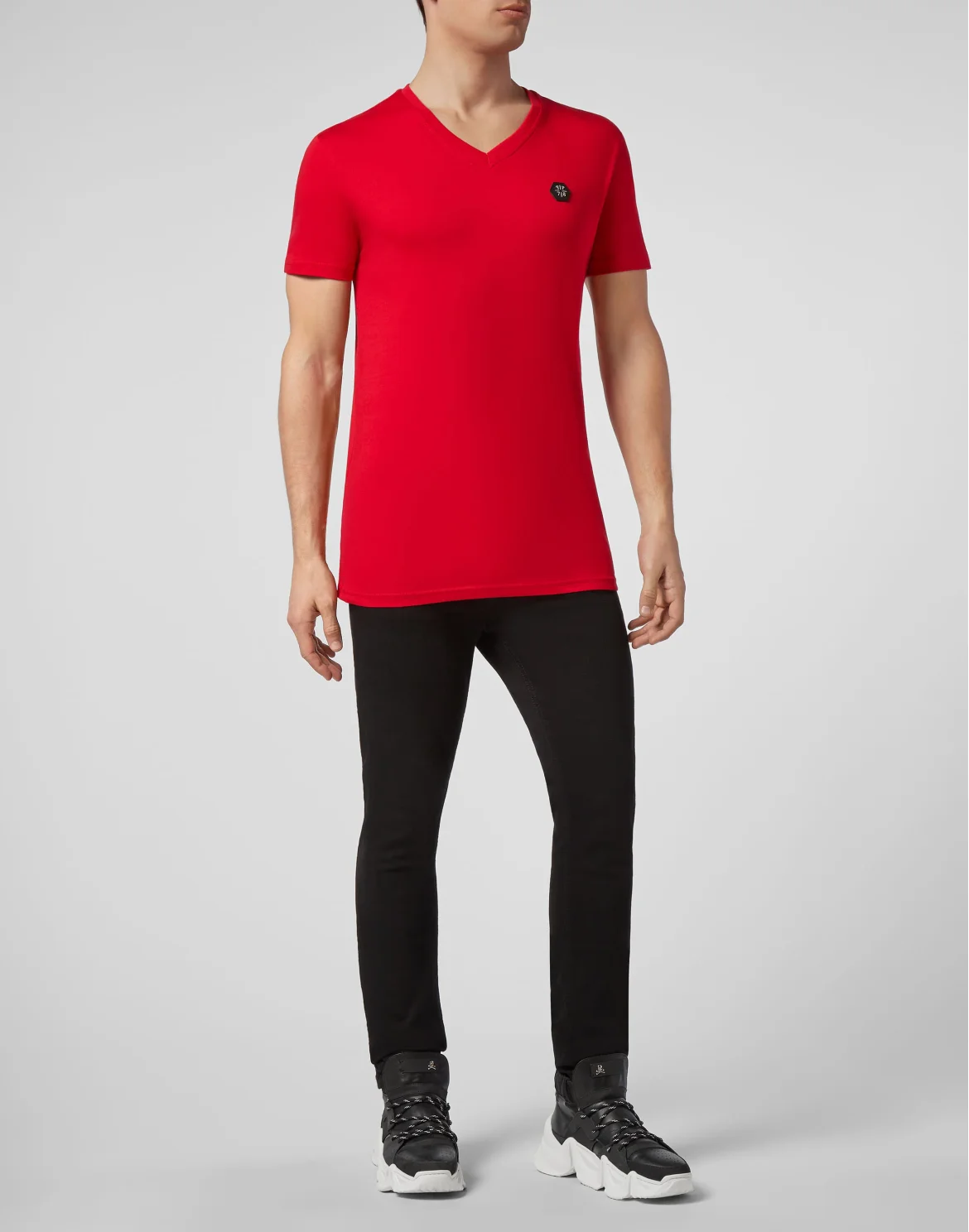 T-shirt V-Neck SS Hexagon tiger, цвет: Красный