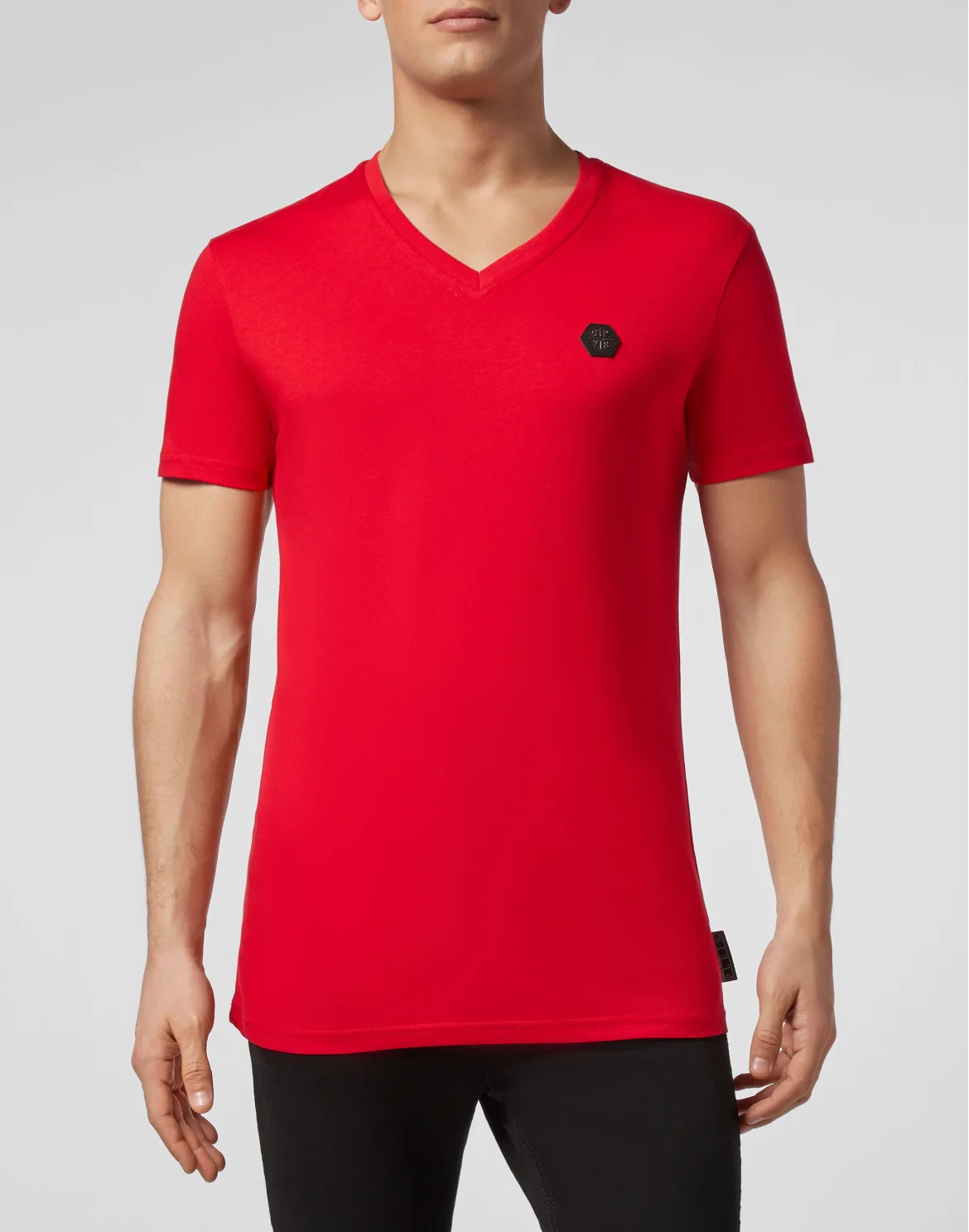 T-shirt V-Neck SS Hexagon tiger, цвет: Красный